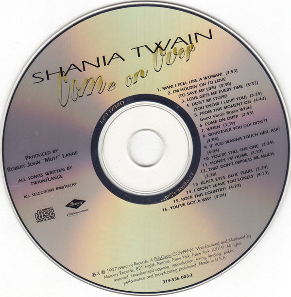 Shania Twain : Come On Over (CD, Album, RE, Omn)