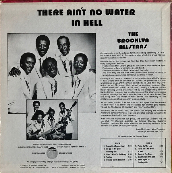 The Brooklyn Allstars : There Ain't No Water In Hell  (LP, Album)