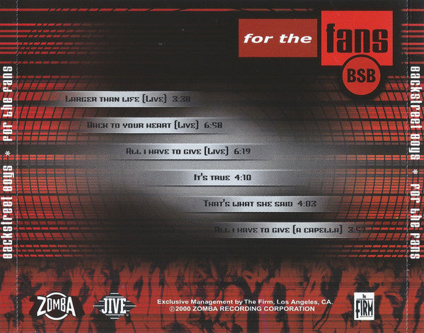 Backstreet Boys : For The Fans (CD 1) (CD, EP, Enh)