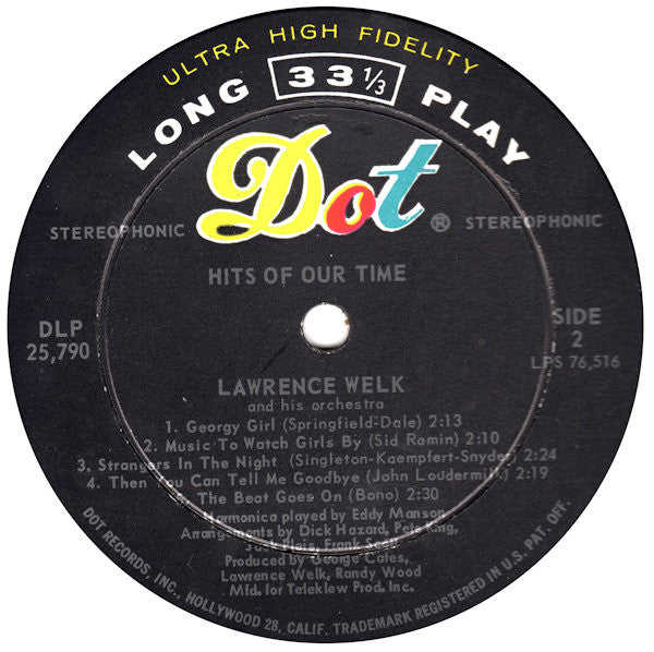 Lawrence Welk : "Hits Of Our Time' (LP, Mono)