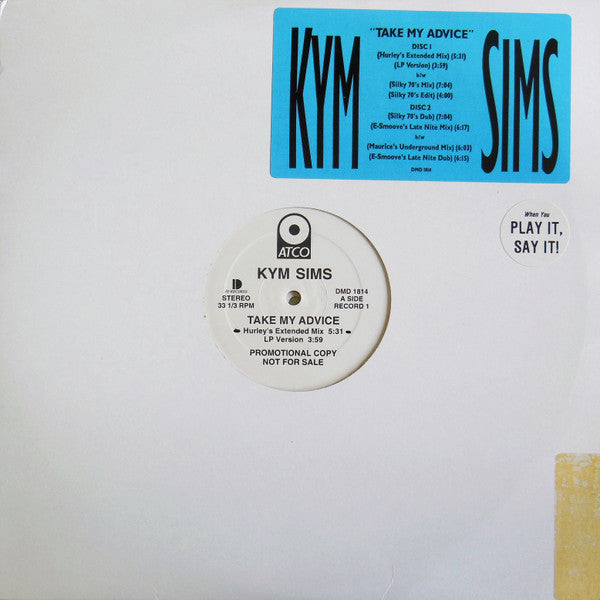 Kym Sims : Take My Advice (2x12", Promo)