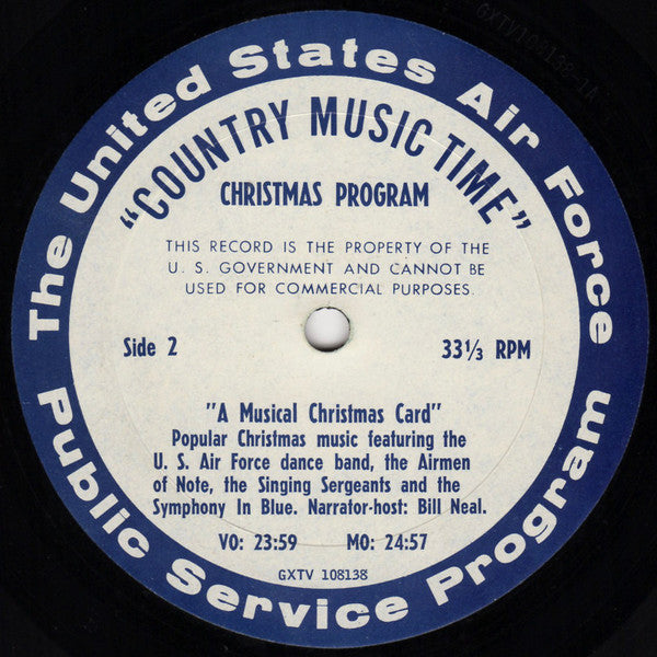 United States Air Force Band, Singing Sergeants, The Airmen Of Note, The Symphony In Blue, Les Tremayne, Bill Neal : Christmas Music (LP, Album, Mono)
