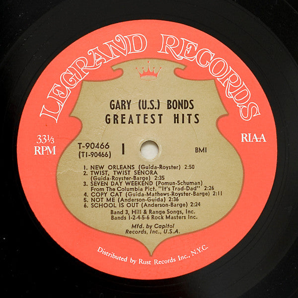 Gary U.S. Bonds : The Greatest Hits Of Gary (U. S.) Bonds (LP, Comp, Mono, Club, RE)