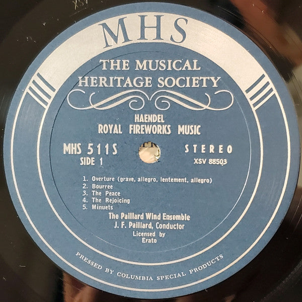 George Frederick Handel*, Ensemble Of Wind Instruments And Percussion*, The Jean-François Paillard Ensemble*, Jean-Francois Paillard* : Royal Fireworks Music / Double Concerto No. 27 In B Flat Major / Oboe Concerto No. 3 In G Minor (LP, Album, RE)