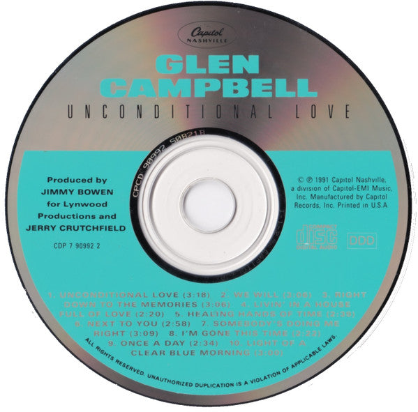 Glen Campbell : Unconditional Love (CD, Album)