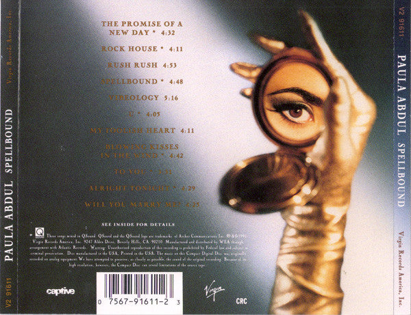 Paula Abdul : Spellbound (CD, Album, Club)