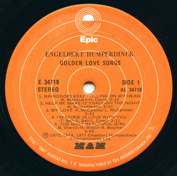 Engelbert Humperdinck : Golden Love Songs (LP, Comp)