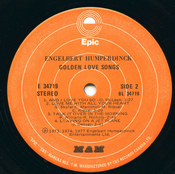 Engelbert Humperdinck : Golden Love Songs (LP, Comp)