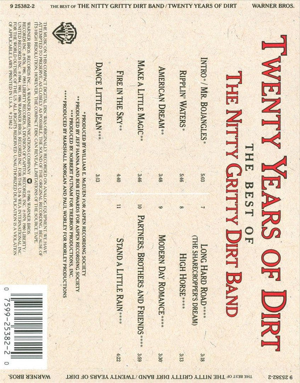 Nitty Gritty Dirt Band : Twenty Years Of Dirt - The Best Of The Nitty Gritty Dirt Band (CD, Comp)