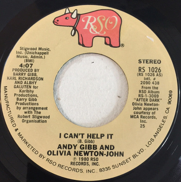 Andy Gibb & Olivia Newton-John : I Can't Help It (7", Single, 25)