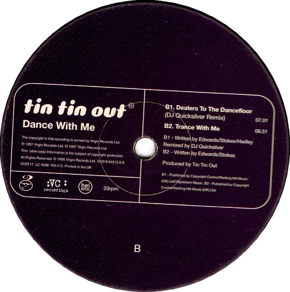 Tin Tin Out : Dance With Me (12", Single)