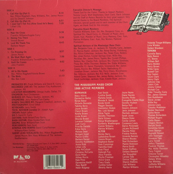 Mississippi Mass Choir : "Live" In Jackson, Mississippi (LP, Album, 2X-)