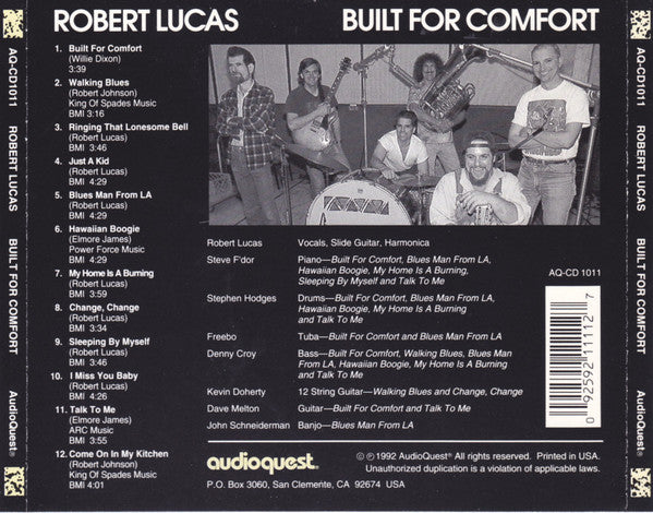 Robert Lucas : Built For Comfort (CD, Album)