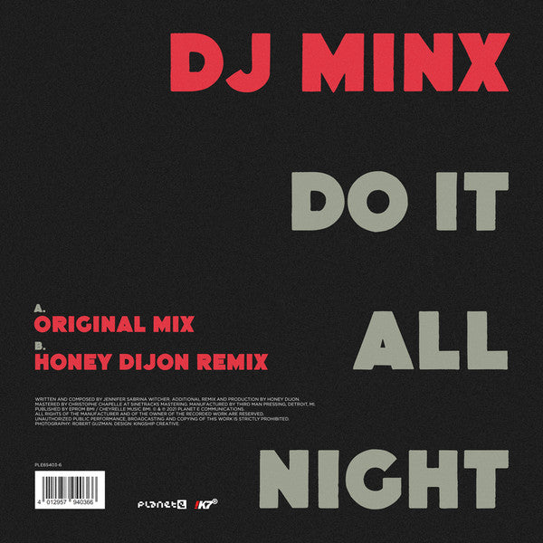DJ Minx - Do It All Night (12", Red)