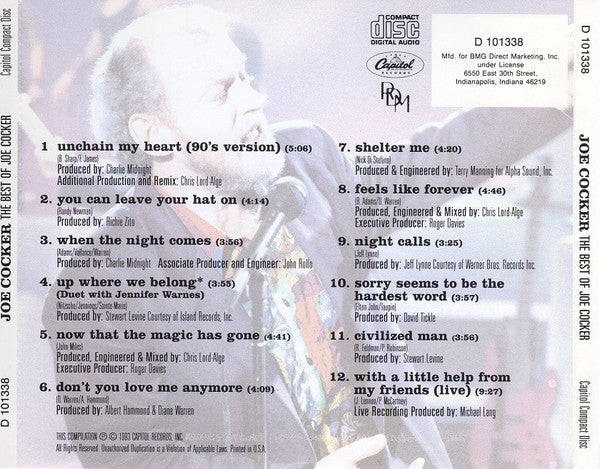 Joe Cocker : The Best Of Joe Cocker (CD, Comp, Club)