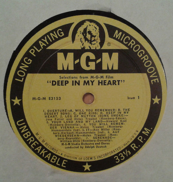 José Ferrer, Merle Oberon, Helen Traubel With Jane Powell, Vic Damone, Tony Martin (3), Howard Keel, Ann Miller, William Olvis, Rosemary Clooney, Gene Kelly, Fred Kelly (8) : Deep In My Heart (LP)