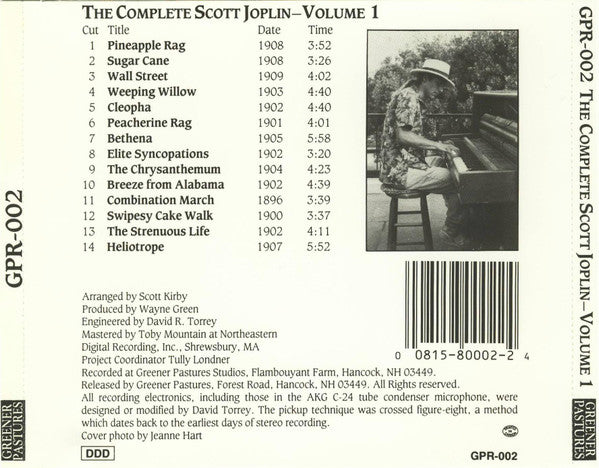 Scott Kirby (3) : The Complete Scott Joplin - Volume 1 (CD, Album)