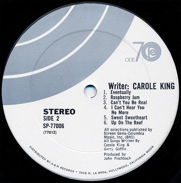 Carole King : Writer: Carole King (LP, Album, Pit)