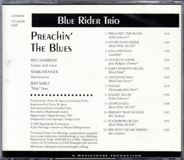 Blue Rider Trio : Preachin' The Blues (CD, Album)