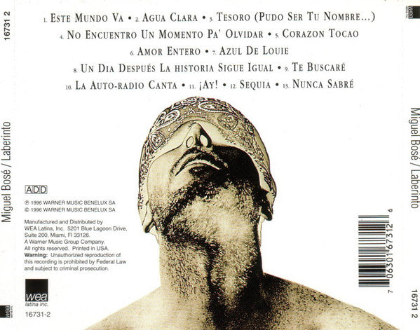 Miguel Bosé : Laberinto (CD, Album, Ltd)