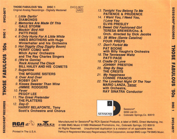 Various : Those Fabulous '50s (2xCD, Comp, RM)