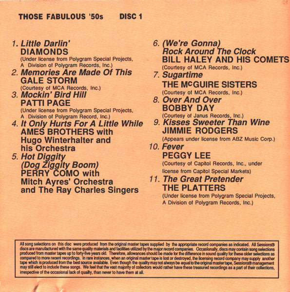 Various : Those Fabulous '50s (2xCD, Comp, RM)