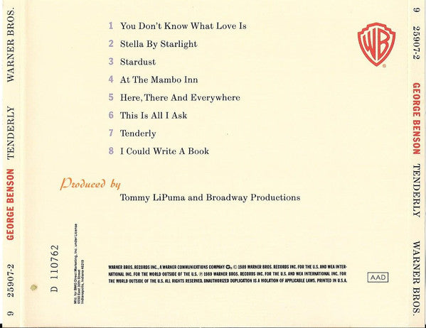 George Benson : Tenderly (CD, Album, Club)