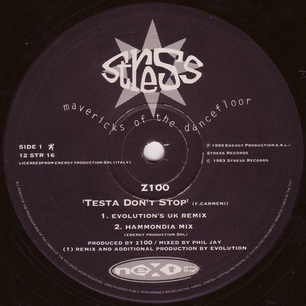 Z100 / Lost Tribe Of The Lost Minds* : Testa Don't Stop / Mu-sika (12")
