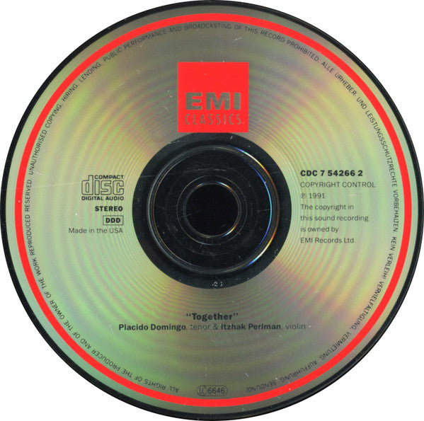 Placido Domingo & Itzhak Perlman : Together (CD, Album)