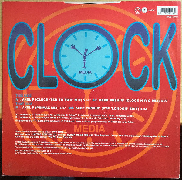 Clock : Axel F / Keep Pushin' (12")