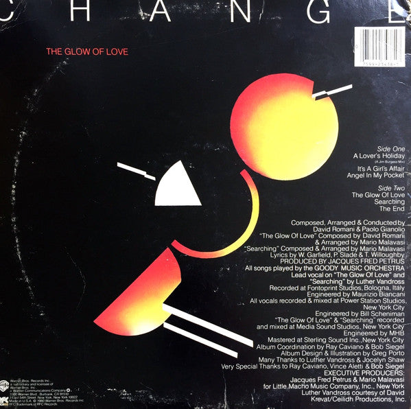 Change : The Glow Of Love (LP, Album, Win)