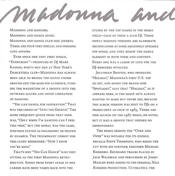 Madonna : You Can Dance (CD, Comp, P/Mixed)