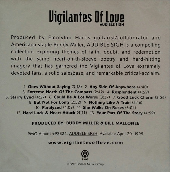 Vigilantes Of Love : Audible Sigh (CD, Album, Promo, Adv)