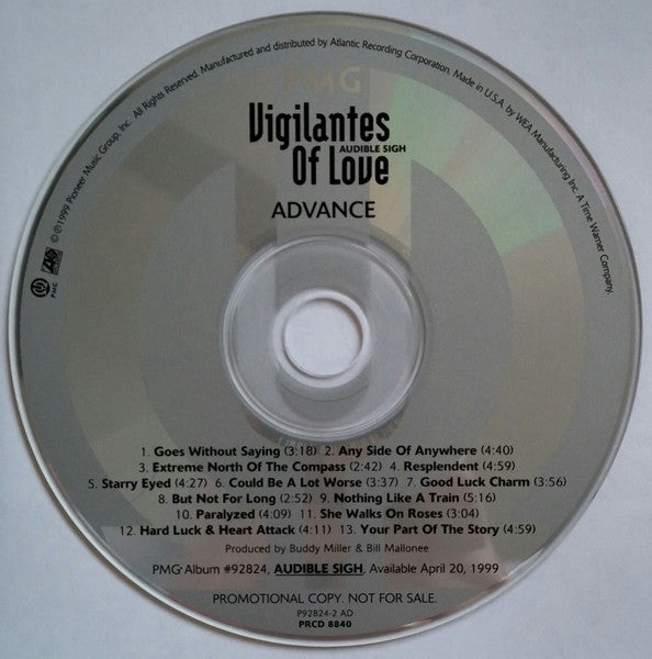 Vigilantes Of Love : Audible Sigh (CD, Album, Promo, Adv)