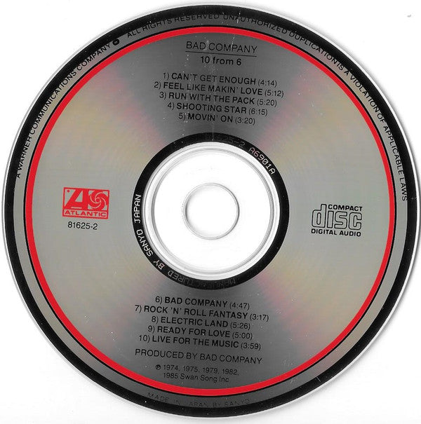 Bad Company (3) : 10 From 6 (CD, Comp, RE)