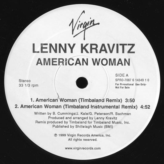 Lenny Kravitz : American Woman / Straight Cold Player (12", Promo)