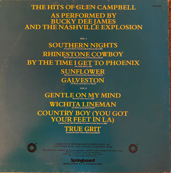 Bucky Dee James, The Nashville Explosion : The Hits Of Glen Campbell As Performed By Bucky Dee James And The Nashville Explosion  (LP)
