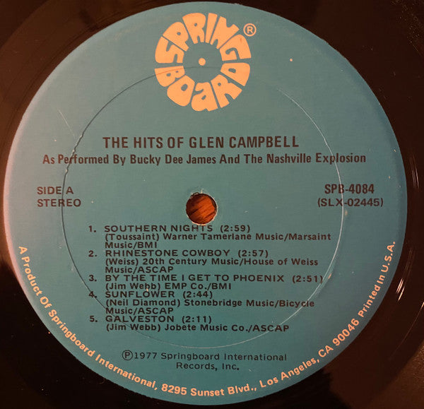 Bucky Dee James, The Nashville Explosion : The Hits Of Glen Campbell As Performed By Bucky Dee James And The Nashville Explosion  (LP)