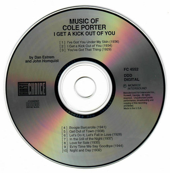 Dan Estrem* And John Holmquist : The Music Of Cole Porter (I Get A Kick Out Of You!) (CD, Album)