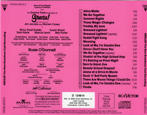 New Broadway Cast* : Grease! (The New Broadway Cast Recording) (CD, Album, Club)