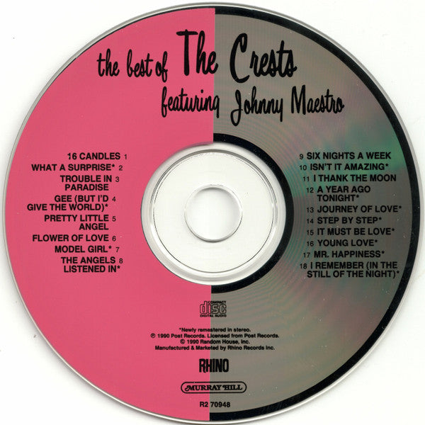 The Crests : The Best Of The Crests Featuring Johnny Maestro (CD, Comp, RM)