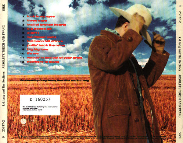 k.d. lang And The Reclines : Absolute Torch And Twang (CD, Album, Club)