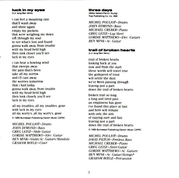 k.d. lang And The Reclines : Absolute Torch And Twang (CD, Album, Club)