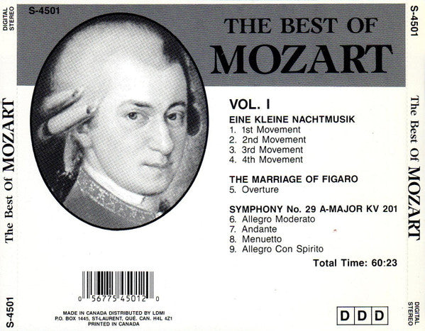 Unknown Artist : The Best Of Mozart Vol. 1 (CD)