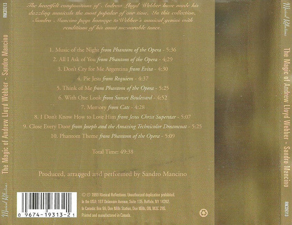 Sandro Mancino : The Magic Of Andrew Lloyd Webber (CD, Album)