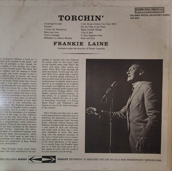 Frankie Laine : Torchin' (LP, Album, RE)