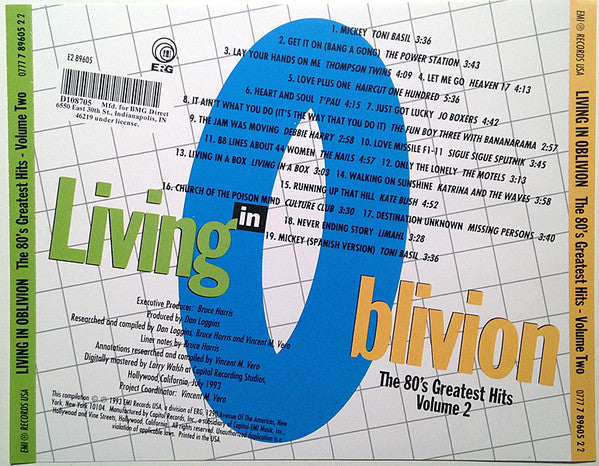 Various : Living In Oblivion (The 80's Greatest Hits: Volume 2) (CD, Comp, Club, RP, Cin)