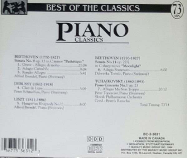 Various : Piano Classics (CD, Comp)