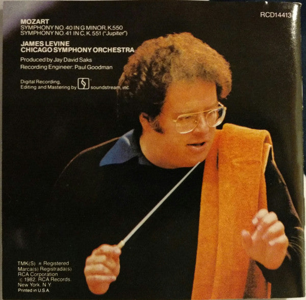 Mozart* - Chicago Symphony Orchestra, James Levine (2) : Symphonies No. 40 / Symphony No. 41 ( Jupiter ) (CD, Album)