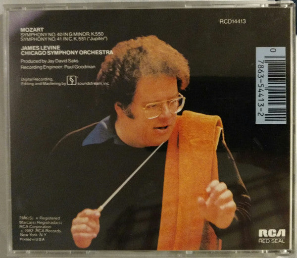 Mozart* - Chicago Symphony Orchestra, James Levine (2) : Symphonies No. 40 / Symphony No. 41 ( Jupiter ) (CD, Album)